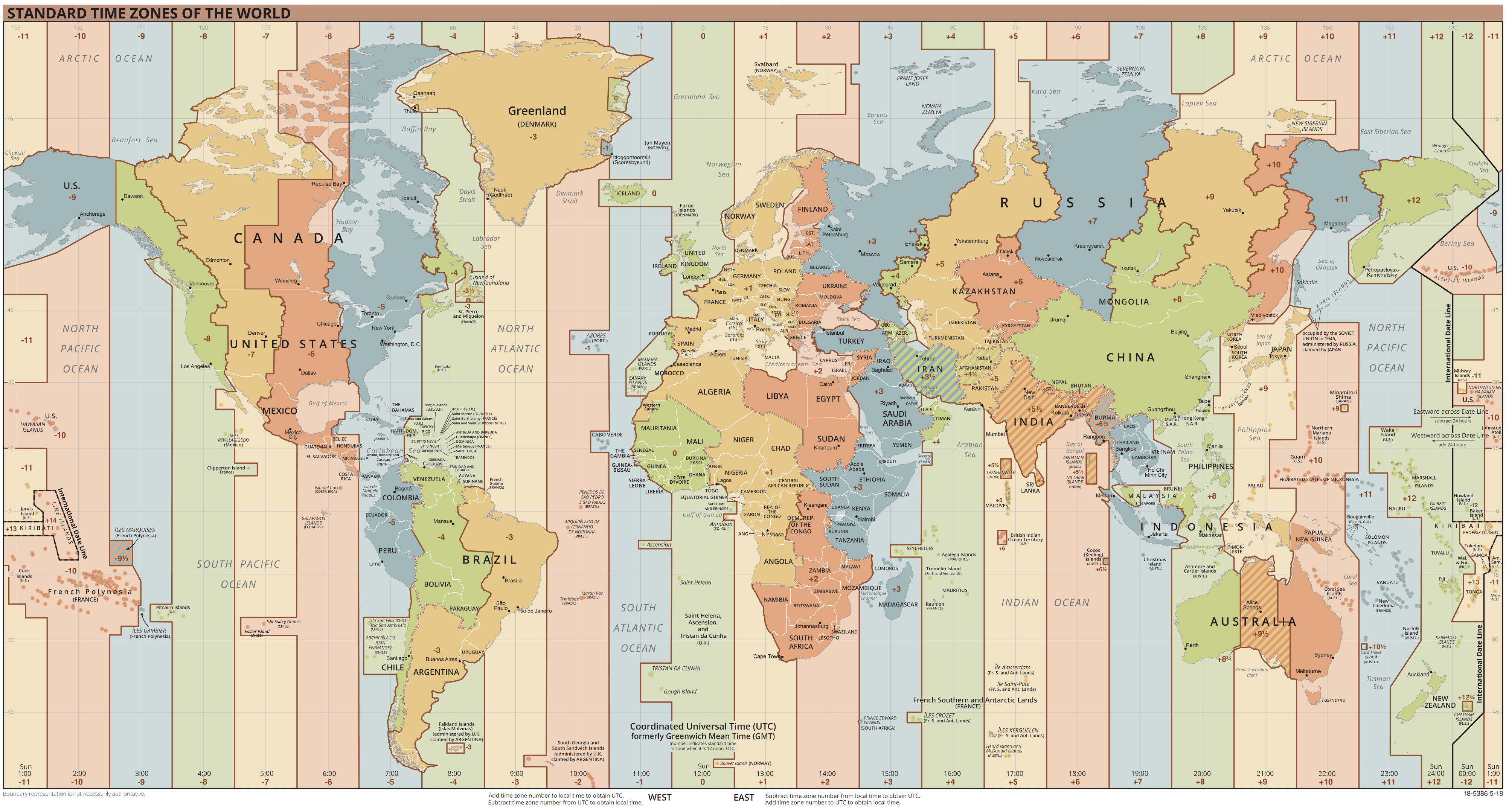 time zones map world